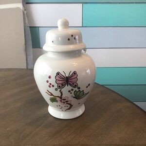 Ginger Jar Hand Painted With Butterflies